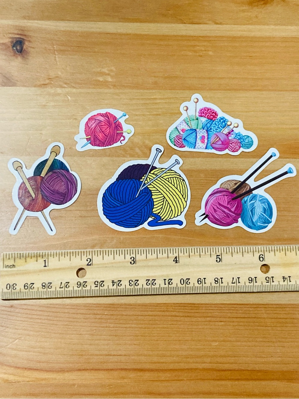 5 for‎ $10: 5 Yarn + Knit Needles WATERPROOF Stickers  🧶 ❤️